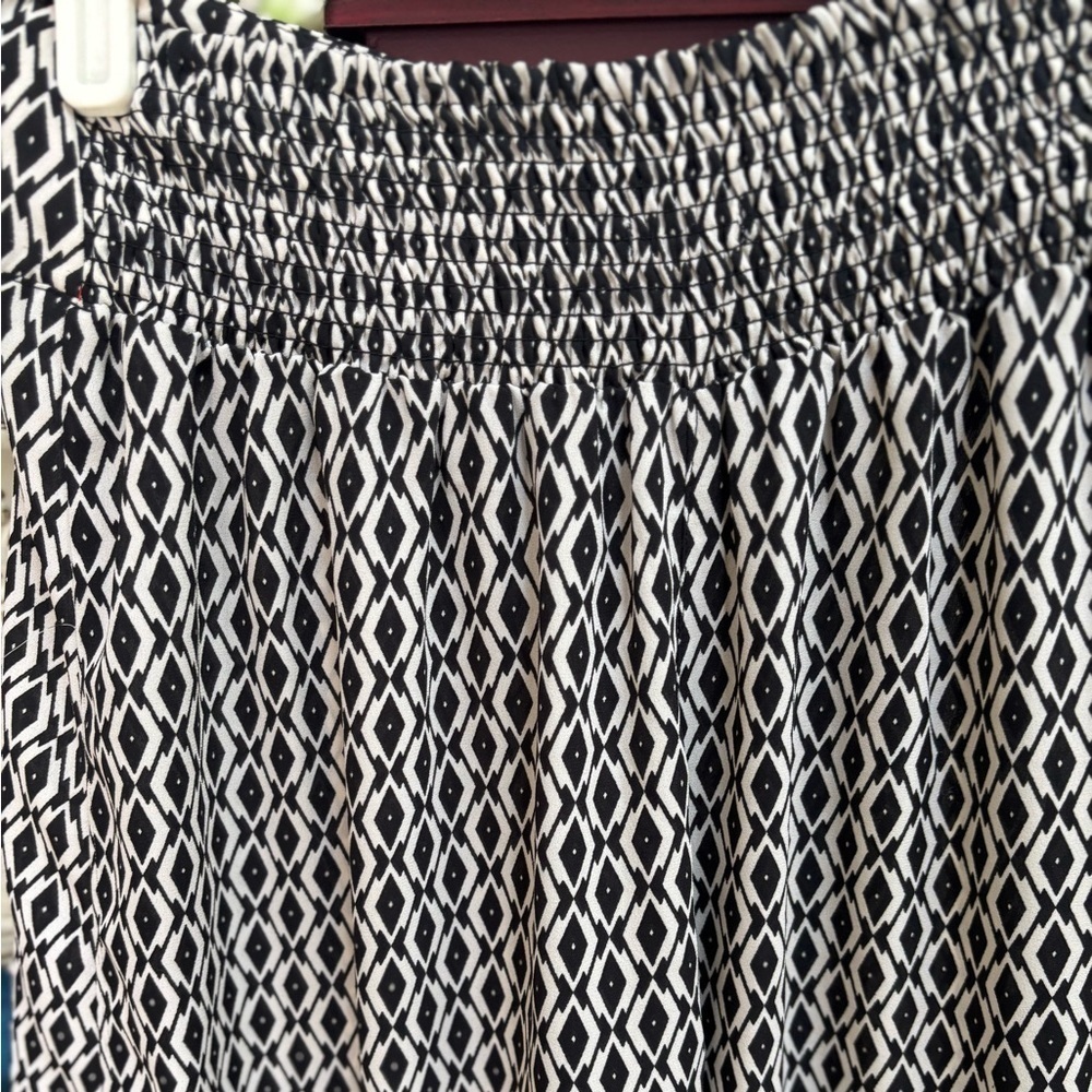 BAR lll Palazzo Black and White Geometric Wide Leg High Rise Women's Pants Sz M - Picture 5 of 9